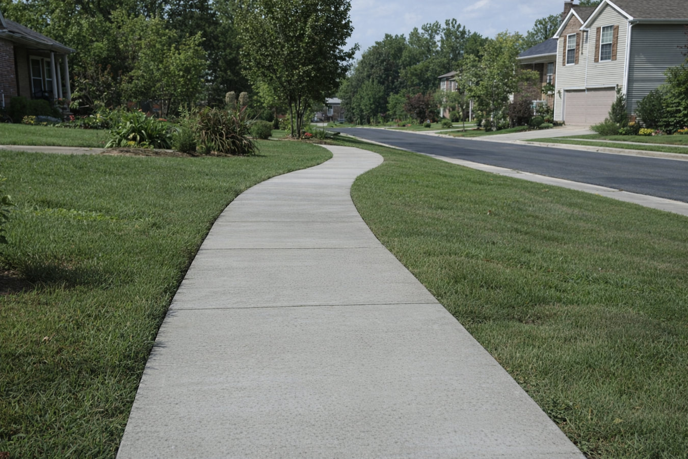 Concrete sidewalk building